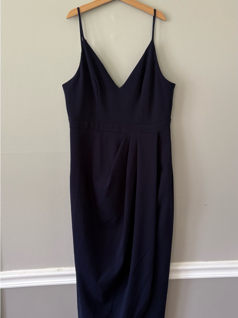 BHLDN Classic Black Spaghetti Strap Midi Dress